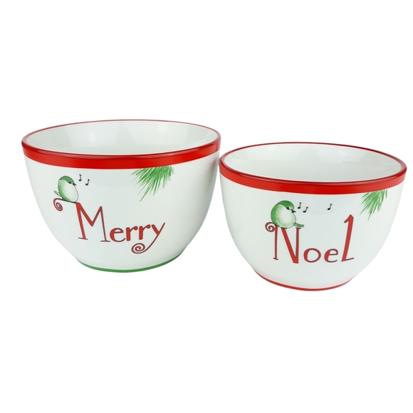 Everyday White Porcelain Merry Noel Nesting Bowls Replacements - Picture 2 of 15